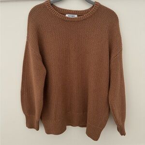 Old Navy Camel Textured Knit Sweater Tunic Length Size XS